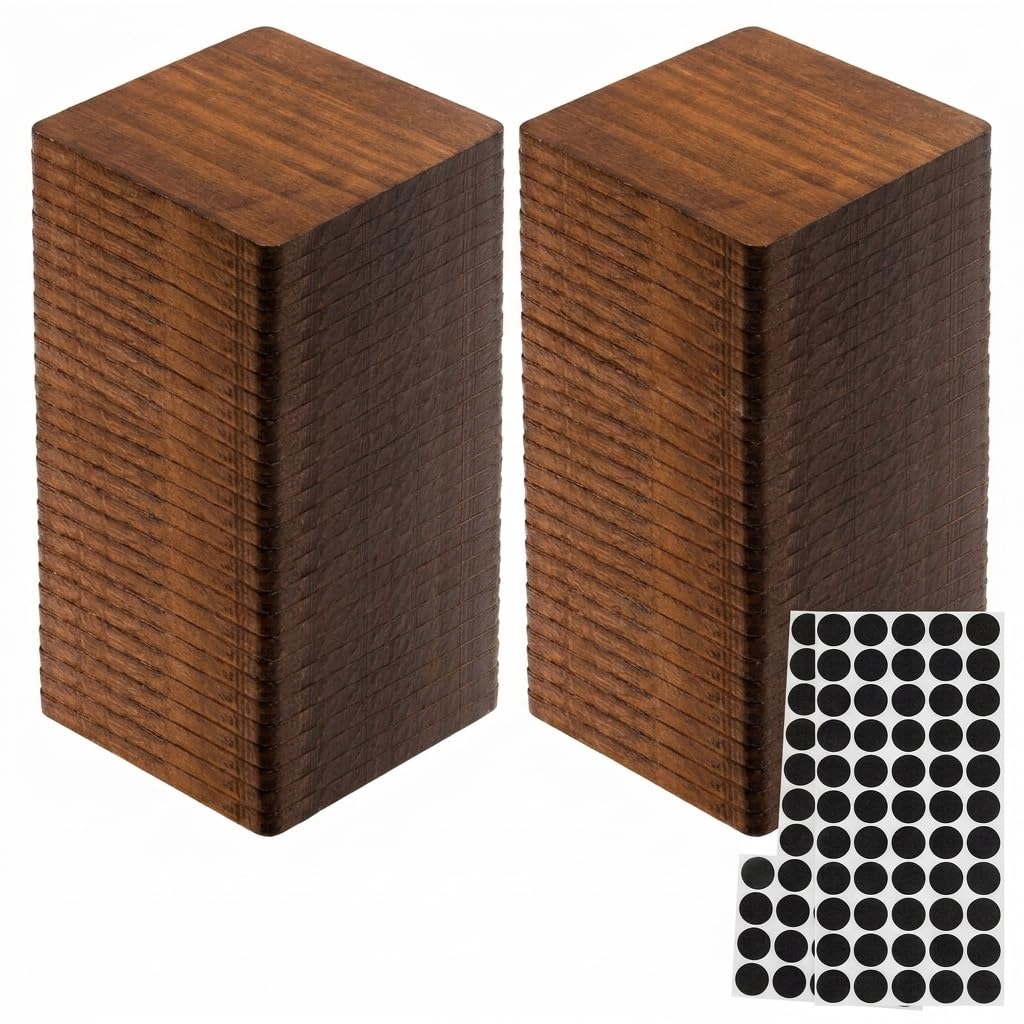 Lot de 50 dessous de verre carrés en bois de pin de 10,2 cm avec 200 points | SEHOI, Bois naturel, isolation thermique, protection de surface, décoration de cuisine, salle à manger, bar