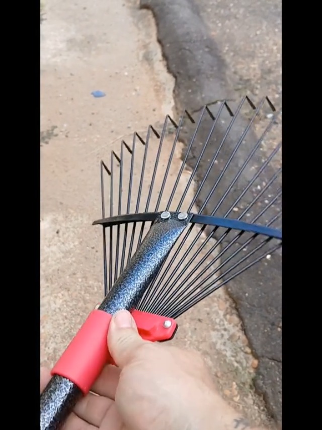 Rastrillo de jardín plegable con mango extensible metálico miniatura 7