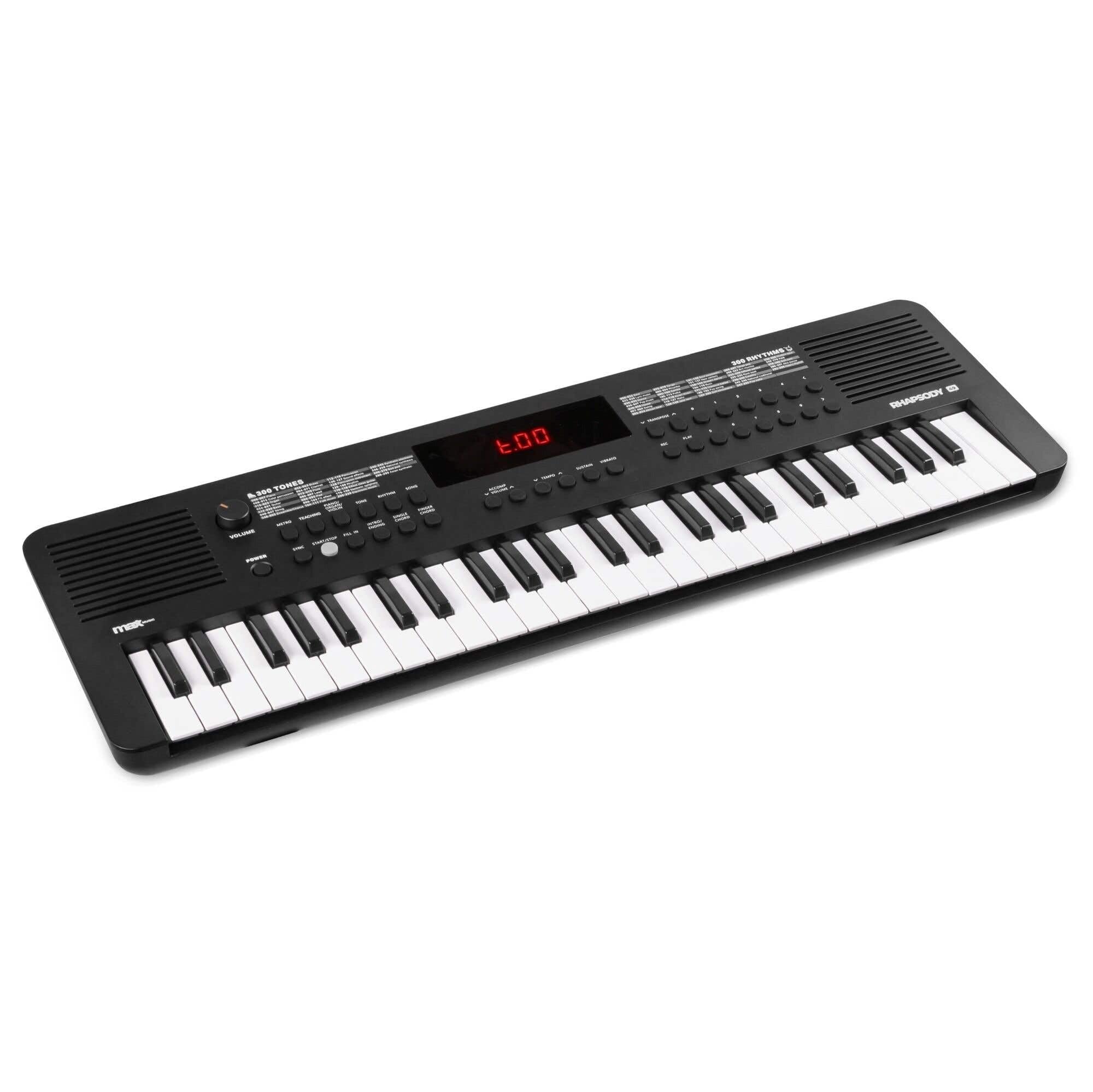 MAX Rhapsody49 MIDI Keyboard 49 Tasten – USB MIDI Controller für FL Studio, GarageBand & DAW - Kompaktes Keyboard Piano für Musikproduktion - Electric Piano für Einsteiger
