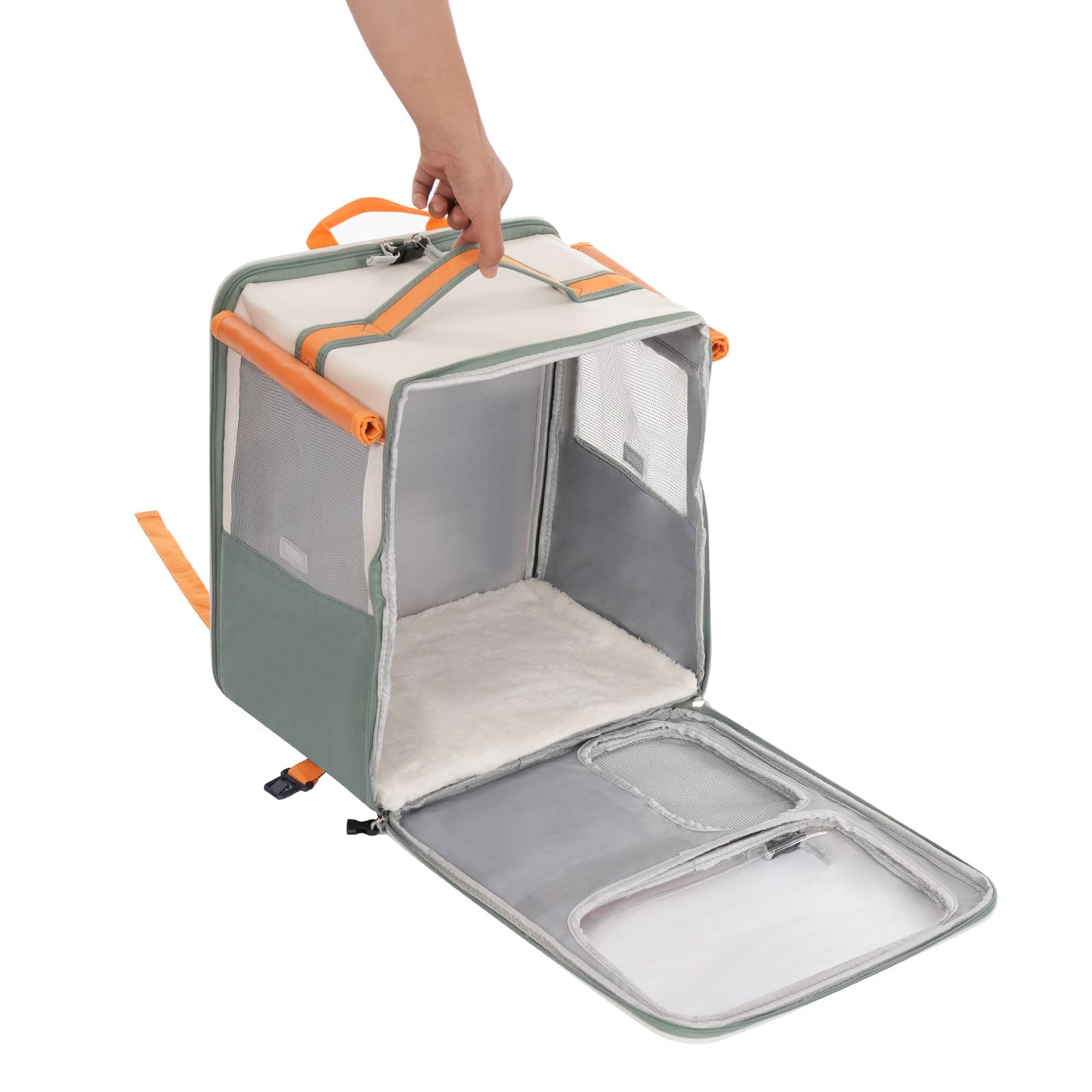 Bolsa portátil para gatos al aire libre, mochila para gatos, bolsa de hombro con carrito para mascotas, bolsa de hombro 2 en 1, viaje en coche dioses perro equipaje de alta capacidad
