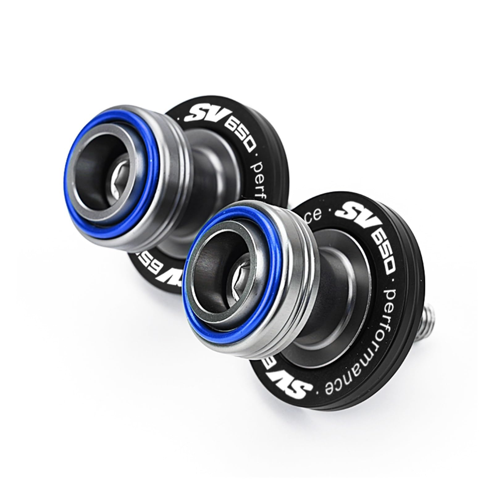 Motorcycle Rear Stand Swing Arm Spool Sliders for Suz@&uki SV650S S650X 1999-2026 M8 Swingarm Spools Slider Stand Screws&Tire Valve Caps(B-Blue)