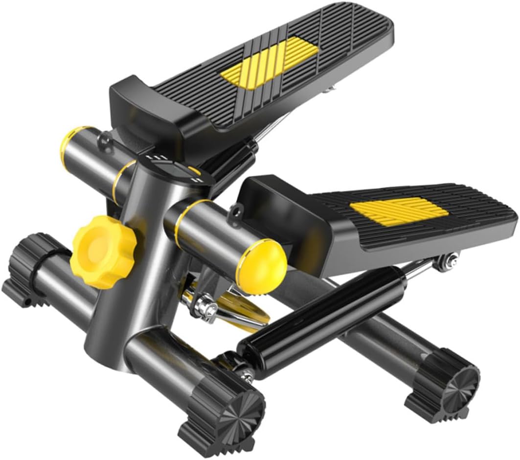 KESYOO Mini Home Fitness Stepper with Resistance Bands and Mat Anti-Slip Pedal Exercise Equipment for Weight Loss and Leg Toning Quiet Workout Machine with Display Screen for Training