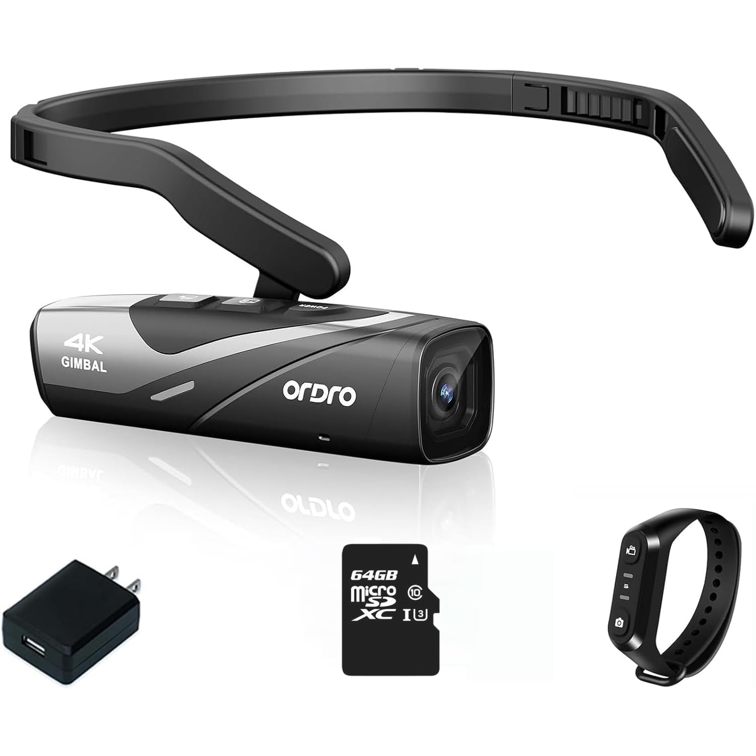 ORDRO Videocamara EP8 Cámara Portátil, Camara de Video 4K 60fps Ultra HD con Sensor de 1/2.8", Captura POV, Estabilizador Cardán de 2 Ejes, con Control Remoto y Tarjeta microsd de 64 GB