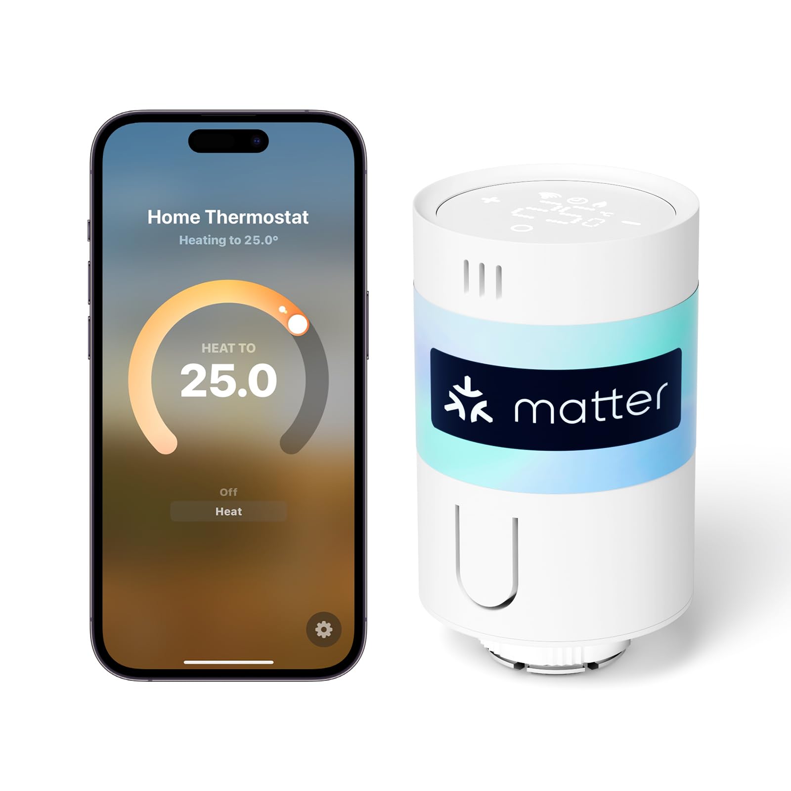 Meross Matter Termostato Calefaccion WiFi Requiere Hub, Termostato Inteligente Digital Inalámbrico con Control por Voz Alexa Google Siri, Programación Automática para Hogar