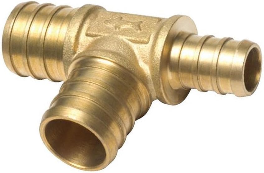 SharkBite UC444LFA Pex Reducing Tee, 3/4-Inch x 1/2-Inch x 3/4-Inch, Brass