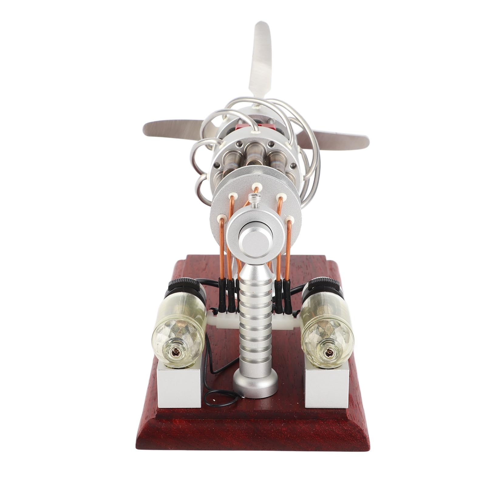 CHICIRIS Zestaw Modeli do Składania Silnika Stirlinga 16-cylindrowy Stabilny Generator Gorącego Powietrza Zabawka Edukacyjna dla Dzieci Projekty Naukowe Stop Aluminium + mahoń 7,9 X 3,9 X 6,1 Cala