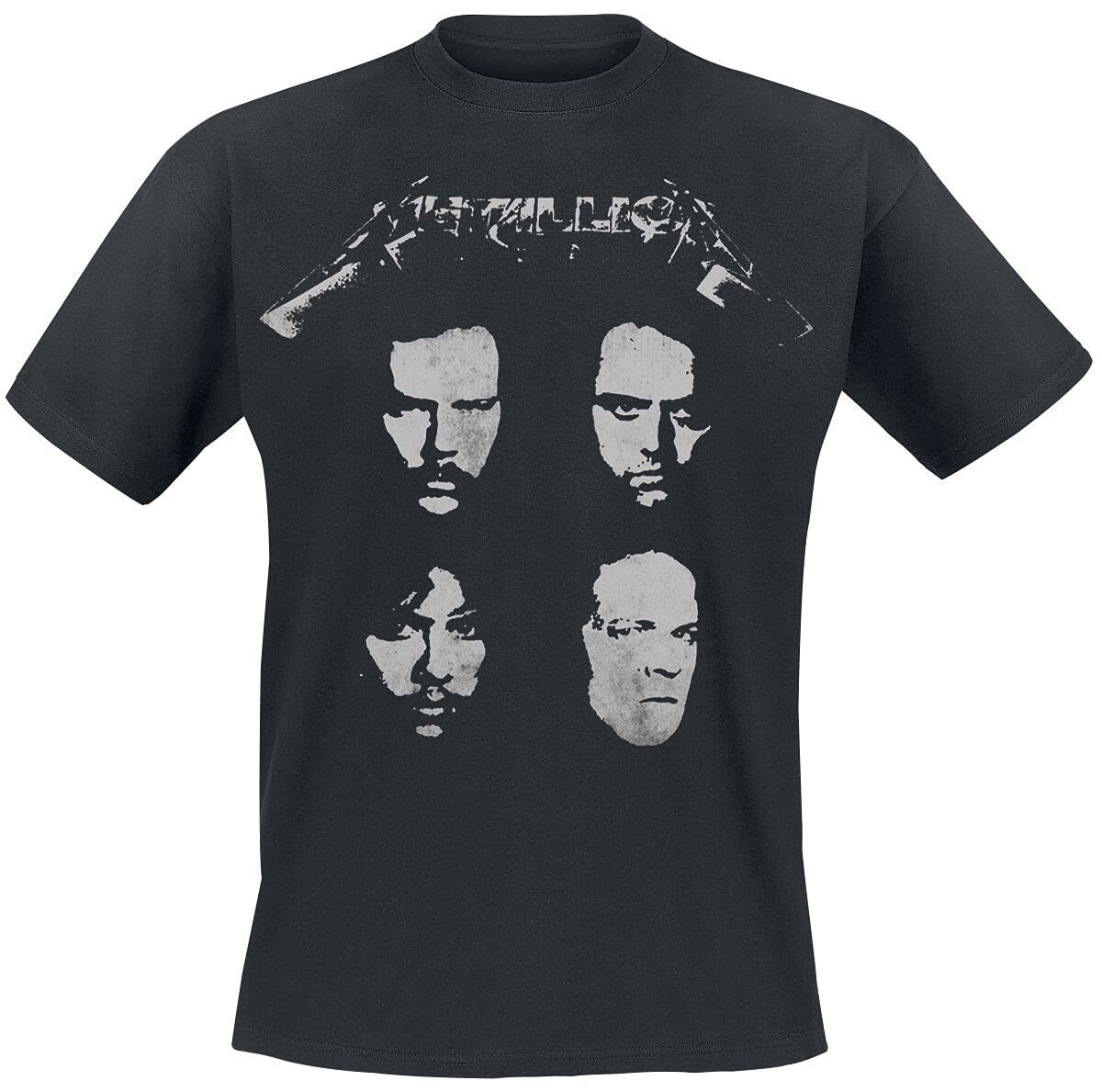 T Shirt 4 Faces Band Logo Official Mens Black