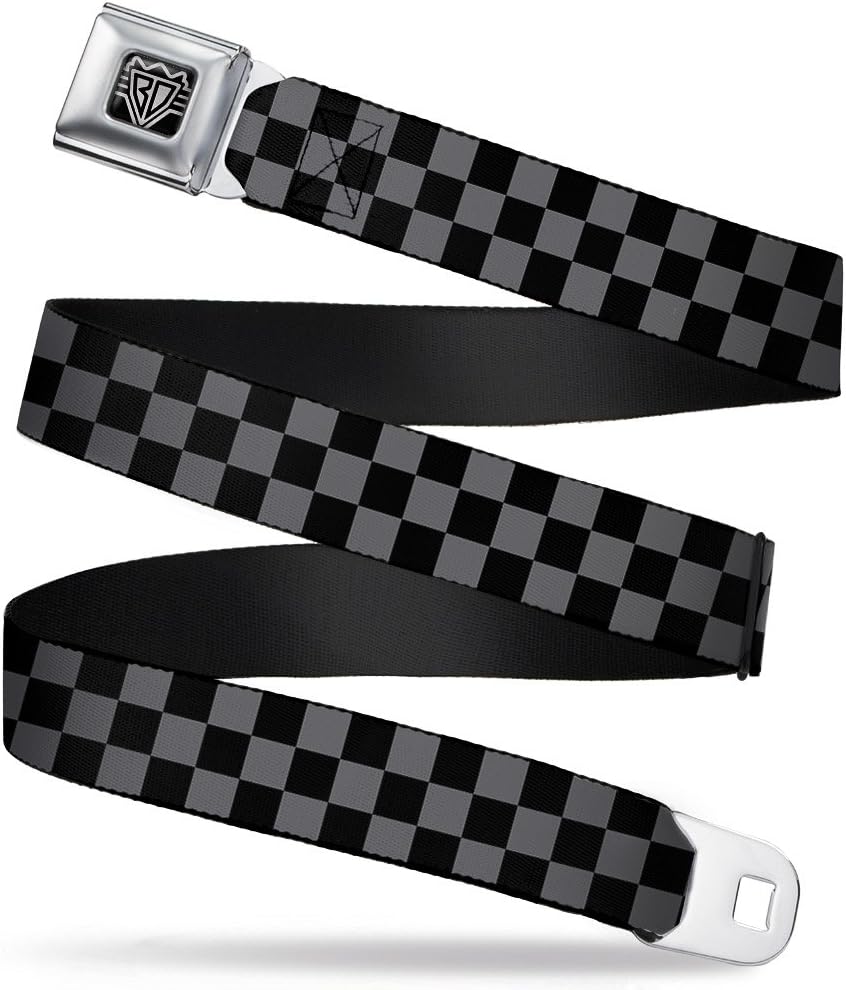 Buckle-Down Seatbelt Belt - Checker Black/Gray - 1.0" Wide - 20-36 Inches in Length