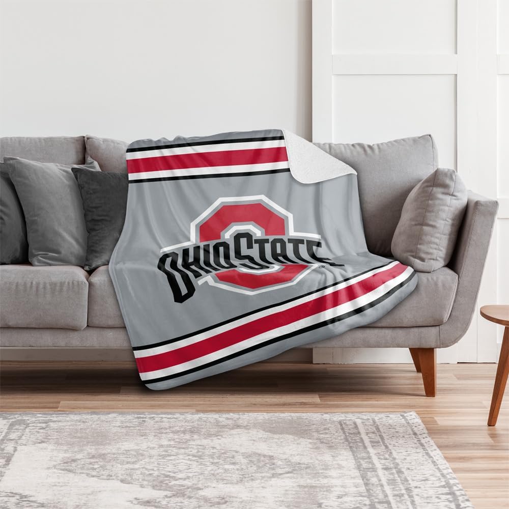 LOGOVISION Official Collegiate Primary Logo Collection Silky Touch Sherpa Back Super Soft Throw Blanket Collection