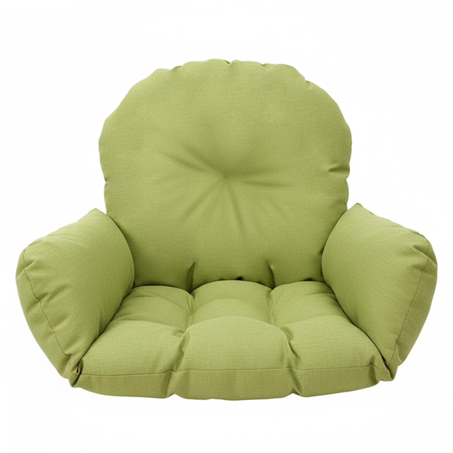Aetherize Green Egg Chair Cushion Replacement, Thick & Plush Hanging Chair Cushion With Ergonomic Support, Oversized Cotton Linen Pad For Indoor Outdoor (Green) Egg