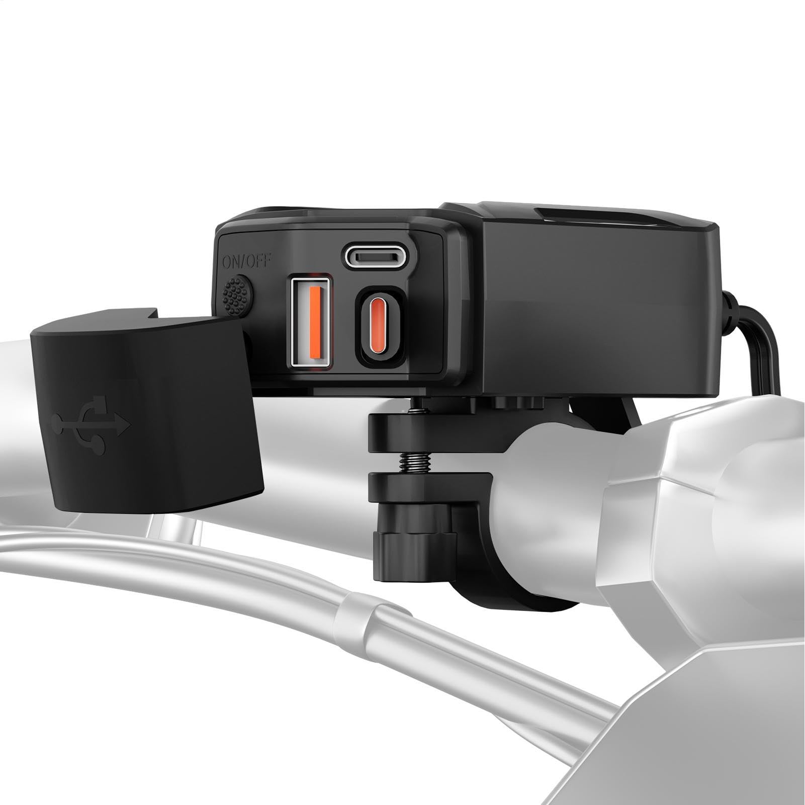 Porta di Ricarica USB per Moto Adattatore Tipo-C Impermeabile Retrattile