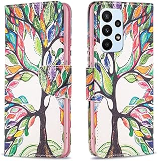 Dfjhure Samsung Galaxy A13 4G Case Samsung A04S Phone CaseFlip Shockproof PU Leather Wallet Cases with Stand TPU Silicone Bumper Slim Protective Phone Cover for Samsung Galaxy A13 4G/A04S, Tree