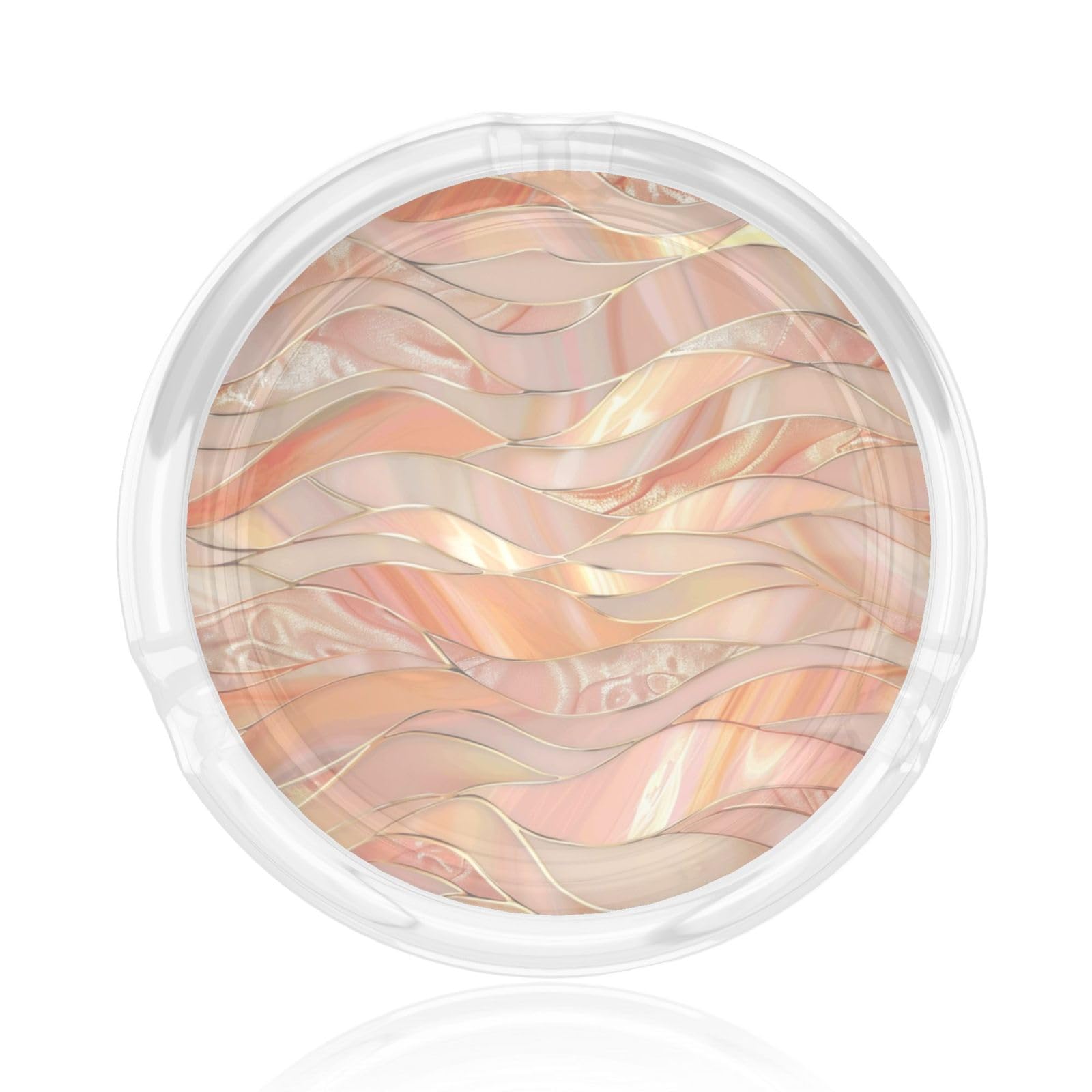 Stained Glass Rolling Ocean Waves Peach Glass Ashtray For Cigarettes Ash Trays Case For Home Office Decor