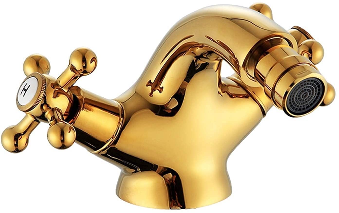 Rubinetti, Rubinetto Superficie elettrolitica Rubinetto per Bidet in Oro Rubinetto per Albero Doppia Maniglia Miscelatore per Bidet lavabo Dorato Craneque Rubinetto in Ottone Rubinetto per Bagno con