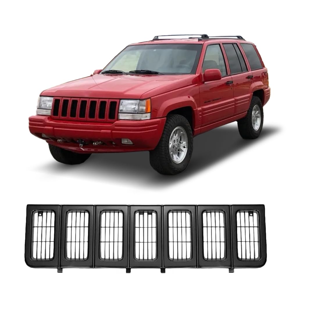 FITRITE AUTO PARTS New Grille For 1996-1998 Jeep Grand Cherokee, Made Of Plastic, Black/Paint To Match 5DN46SX8 CH1200193