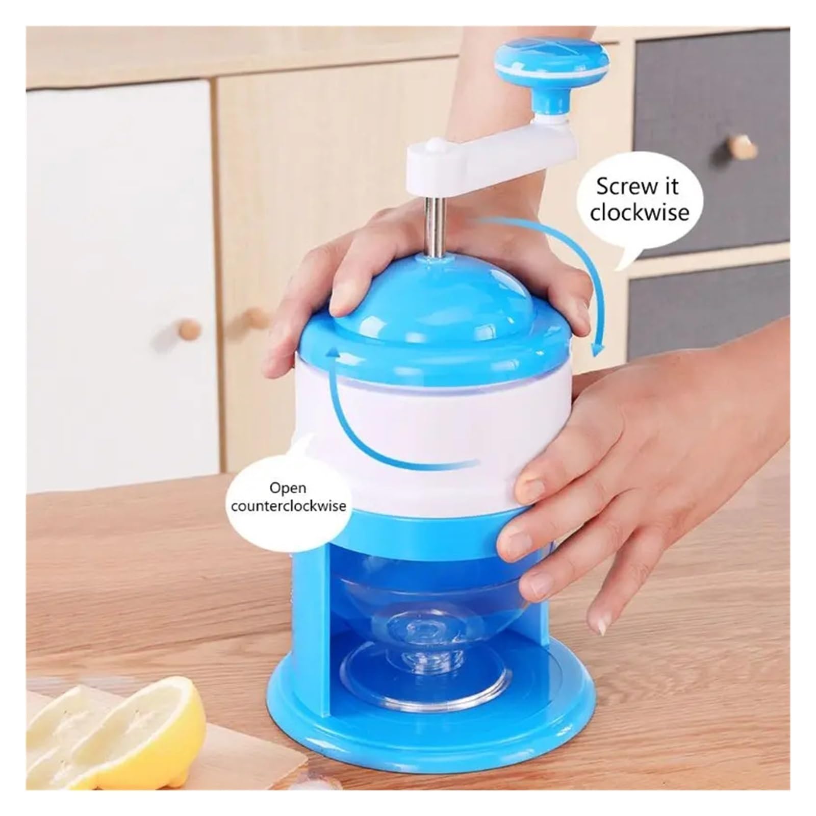 Ice Er - Mini máquina de afeitar de hielo, máquina manual de cono de nieve, bloque de hielo, para el hogar, restaurantes y cafeterías 5