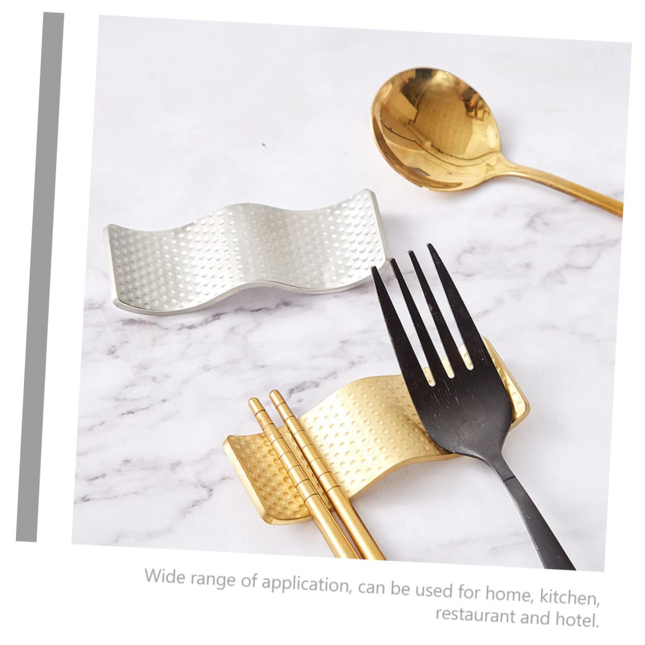 Garneck Stainless Steel Chopsticks Rest Chopsticks with Spoon Home Fork Rest Chopstick Rest Stand Chopsticks Rest Holder Gold Chopsticks Fence Post Toppers Chopstick Holder Rest Pan Silver