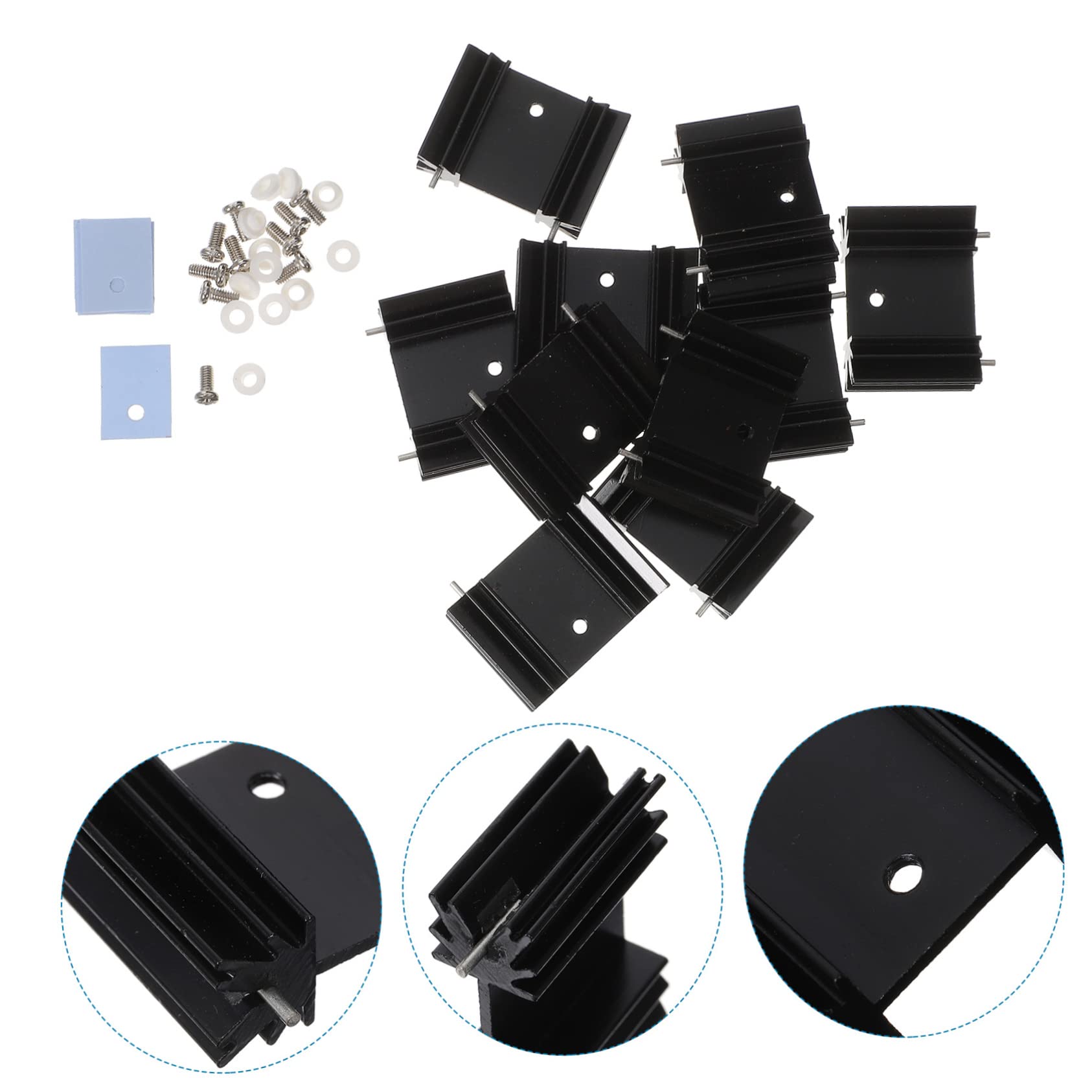 Balacoo Electronics Cooling Kit 40pcs To-220 Aluminum Heat Sinks Heat Sink Block Random