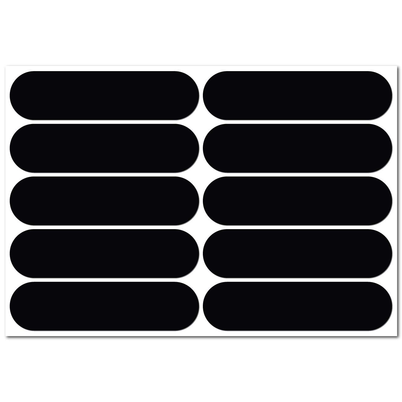 Éco Basic, 10 Retro Reflective Stickers kit, Night high Visibility Safety, Universal Adhesive for Bike/Stroller/Buggy/Helmet/Motorbike/Scooter/Toys, 7 x 1,8 cm, Black