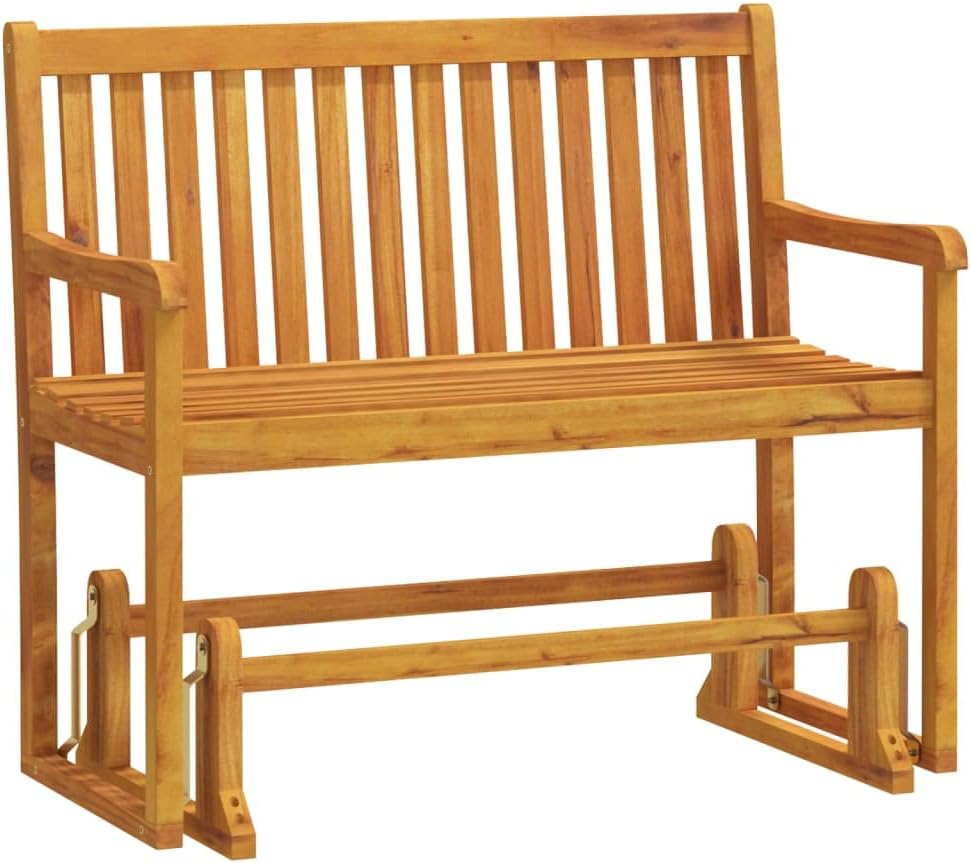 vidaXL Solid Acacia Wood Garden Swing Bench Outdoor Patio Terrace Backyard Furniture Wooden Porch Glider Bench Seat Seating 110 cm vidaXL Solid Acacia Wood Garden Swing Bench Outdoor Patio Terrace Backyard Furniture Wooden Porch Glider Bench Seat Seating 110 cm