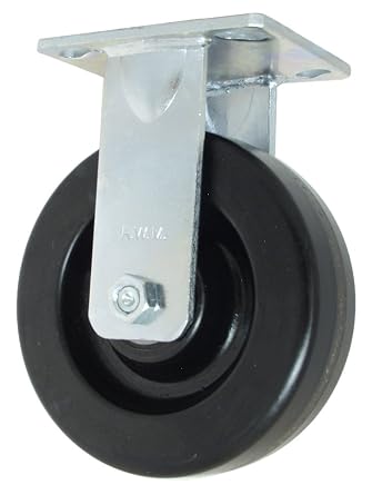45 Series Plate Caster, Rigid, Phenolic Wheel, Roller Bearing, 1000 lbs Capacity, 5" Wheel Dia, 2" Wheel Width, 6-1/2" Mount Height, 4-1/2" Plate Length, 4" Plate Width