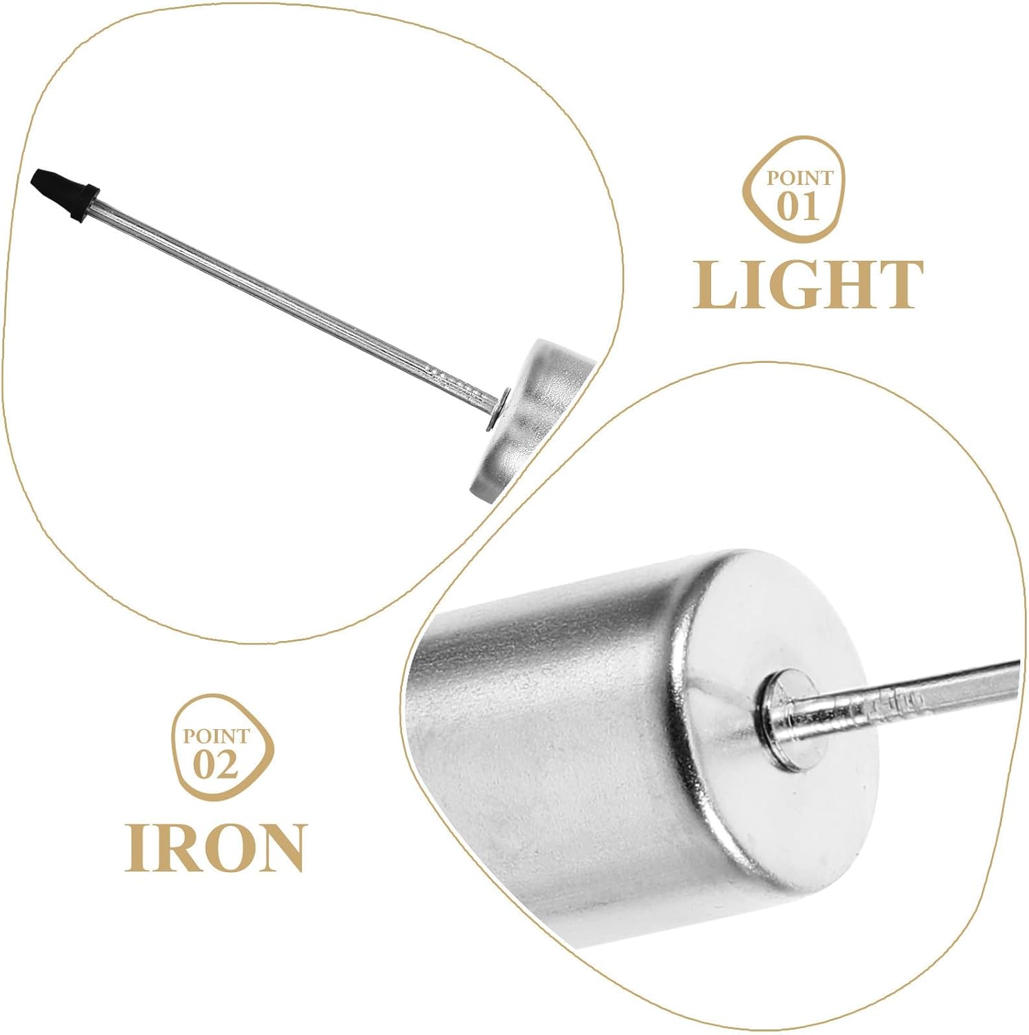 TEHAUX 5pcs Iron Christmas Candle Holder Set with Pointed Tip for Fixing, Silver Multi-Functional Taper Candle Holders, Decorative Item on Dining Table for Holiday Party and Christmas