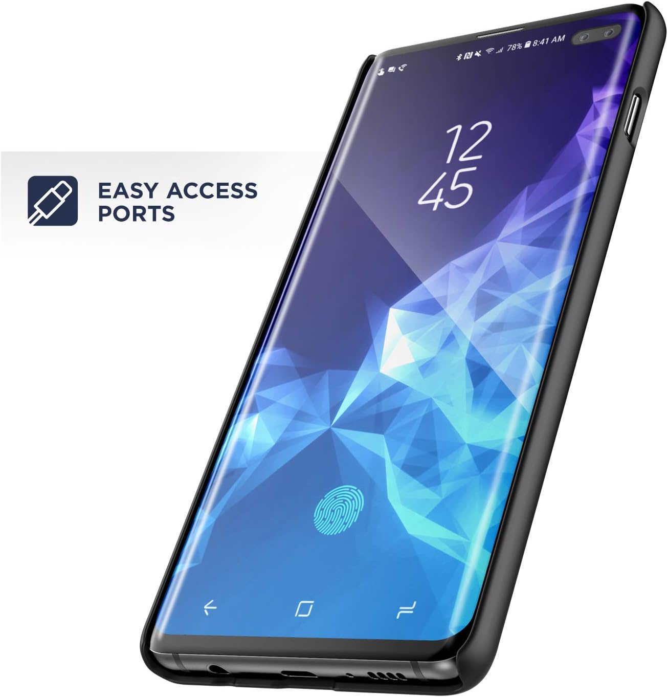 Encased Galaxy S10 Plus Belt Clip Case (2019 DuraClip) Slim Grip Cover w/Holder for Samsung Galaxy S10+ (Black)