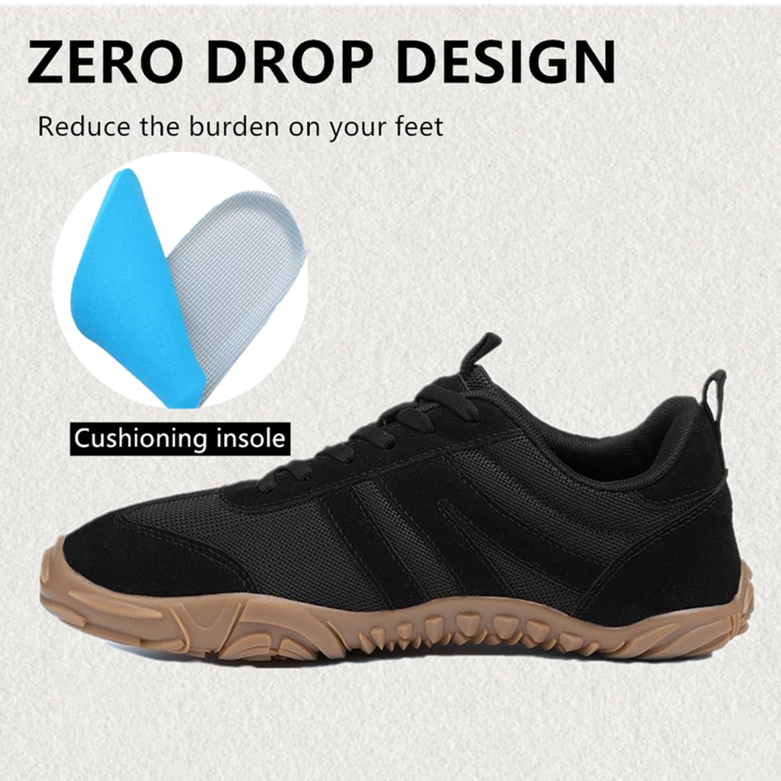 Unisex Barefoot Zapatillas Anchos Minimalista Drop Cero Hombre Mujer Ligera Transpirable y Antideslizante Zapatillas de Trail Running,Tallas:36-46 EU