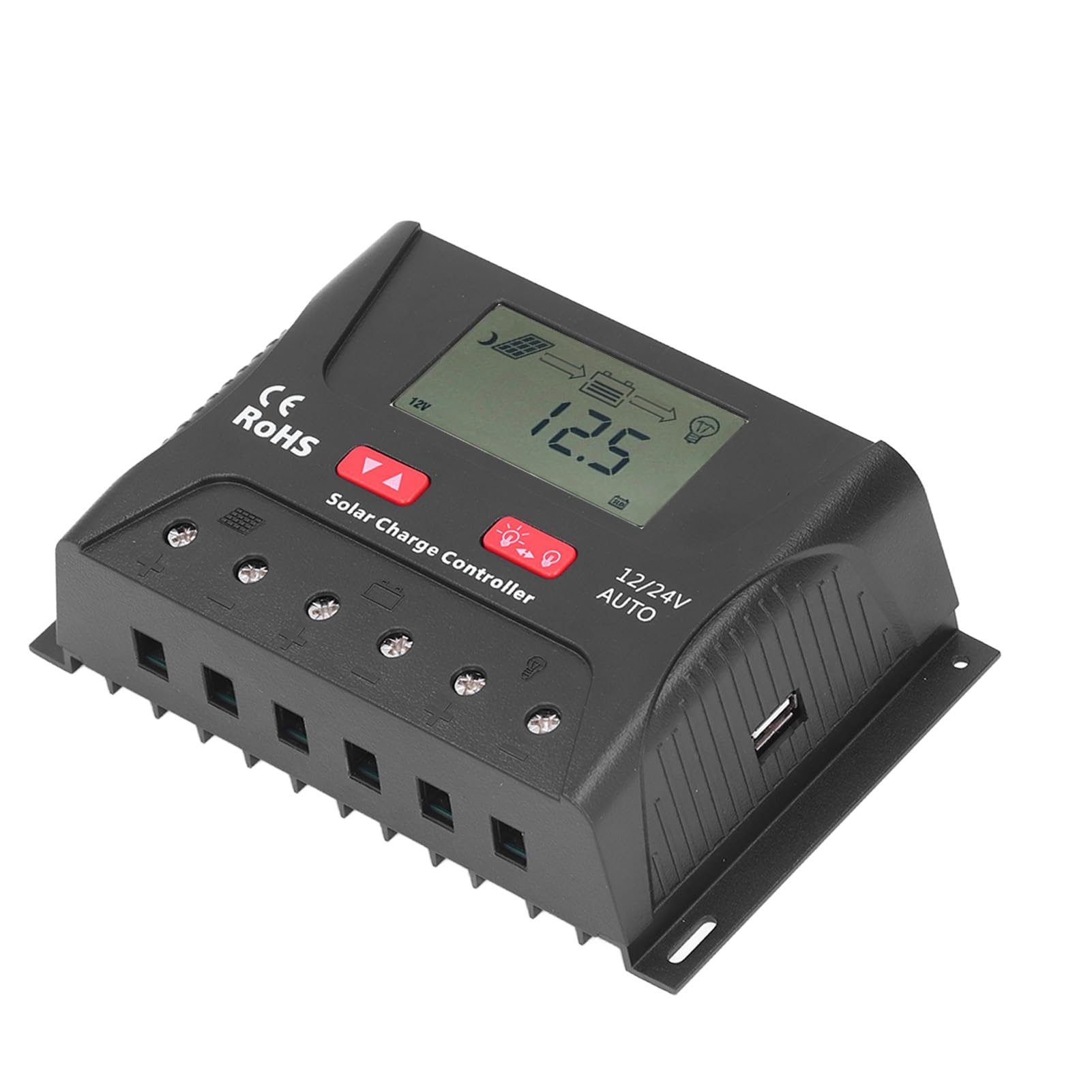 Kontroler Solarny 30 A 12 V/24 V PWM z Wyświetlaczem LCD — Automatyczna Identyfikacja Napięcia, Parametry, Solidne Funkcje Pojazdy Kempingowe, Jachty i Systemy Zasilania energią słoneczną