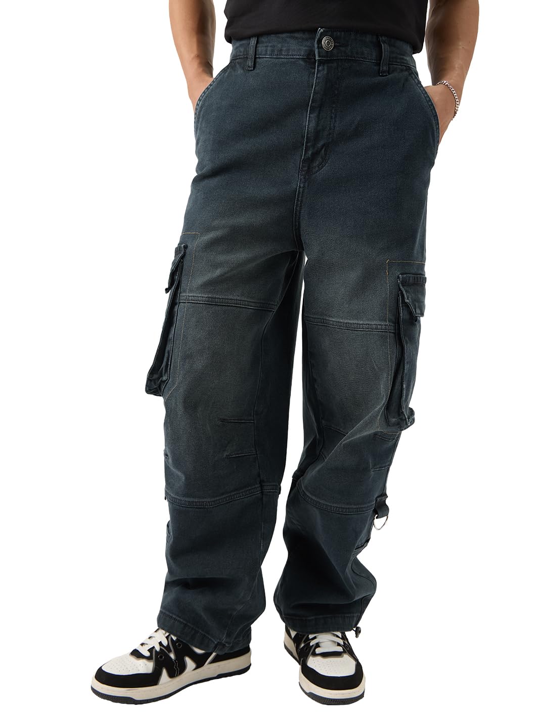 Comfrey Mens Boys Cargo Jeans Loose Fit Cotton Blend Utility Jeans
