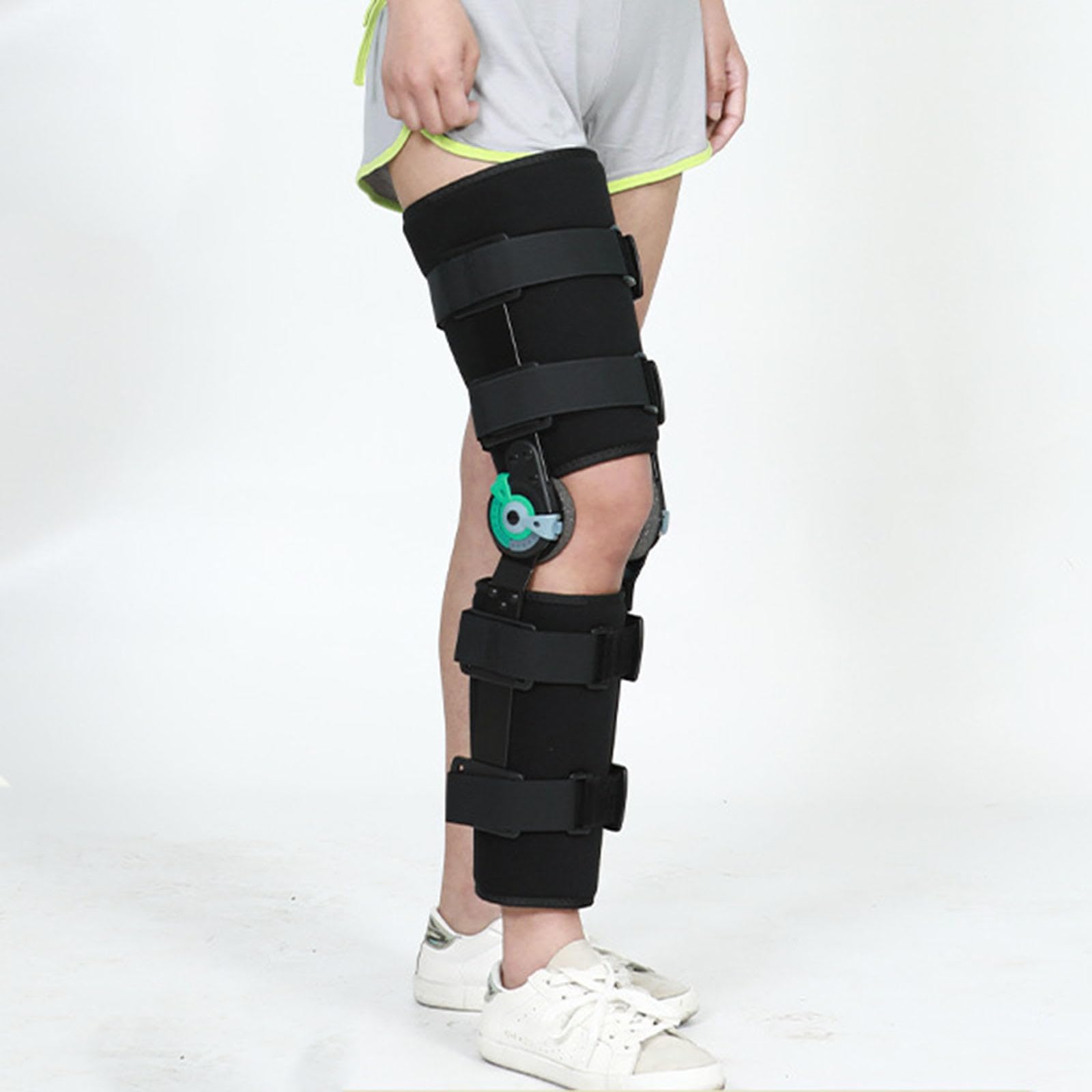 Rom Kniestütze mit Scharnieren Mit Seitlichen Stabilisatoren, Verstellbare Kniebandage Für Männer Und Frauen, Orthopädische Unterstützung Stabilisator Aluminiumlegierung Links/Rechts Bein,Right-L