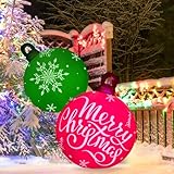 Jetec 30 Inch Christmas Giant PVC Inflatable Decorated Ball Ornaments Xmas Blow up Christmas Ball Decorations Outdoor for Yard Lawn Porch Pool Party Decoration (Snowflake)