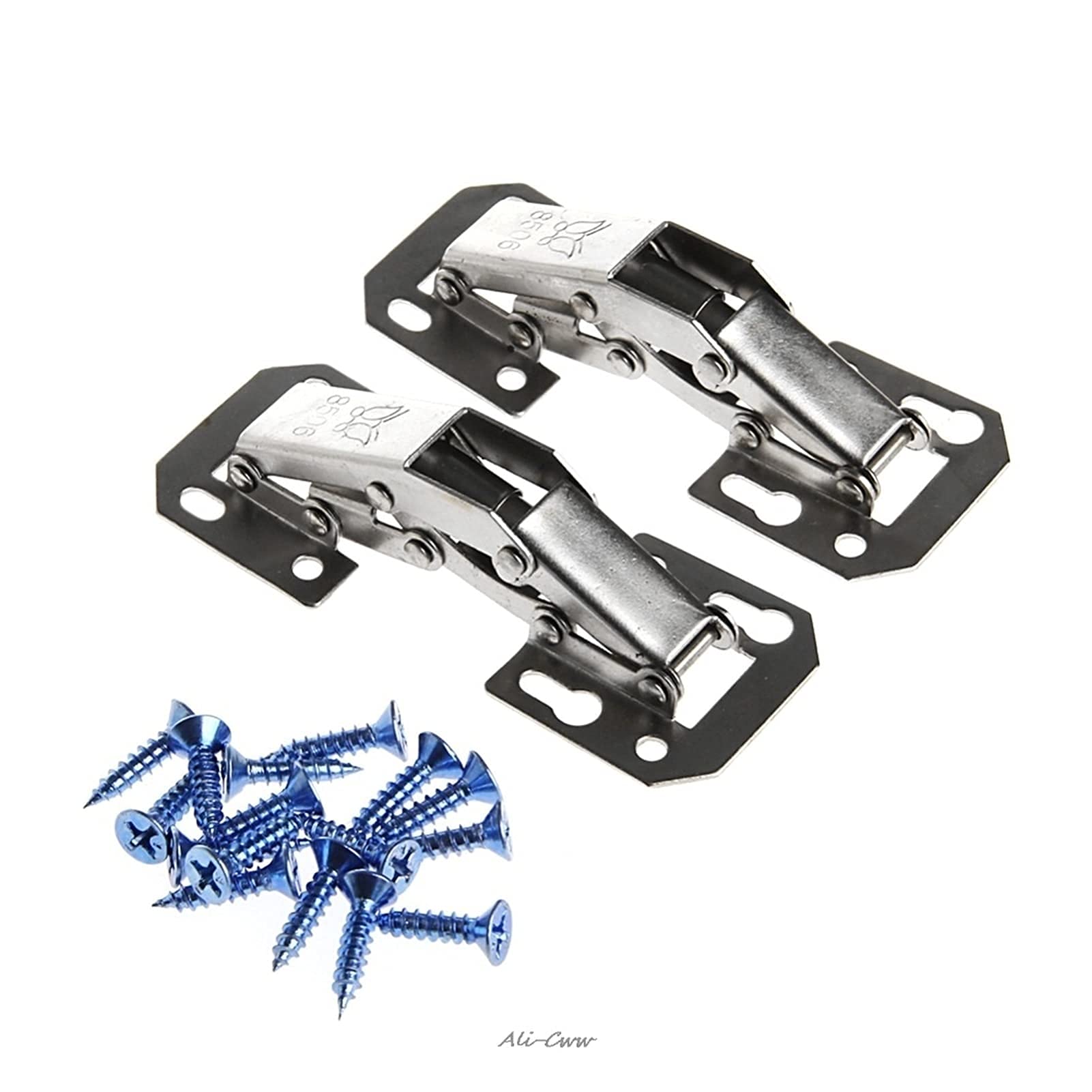 Nvsfzgiyg One Color Hinge, 2Pcs Easy Mount 90 Degree Concealed Kitchen Cabinet Cupboard Sprung Door