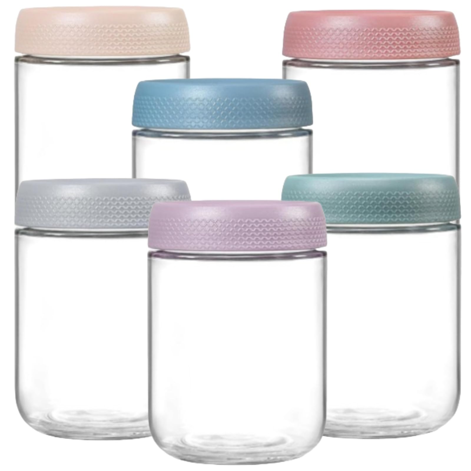 MEETOZ 6-Pack 16 oz Glass Jars,Overnight Oats Containers with Screw Lid,Yogurt Jars, Oatmeal Salad,Reusable Small Mason jars for Food Spice Fruit Sauce Cereal Snacks Storage