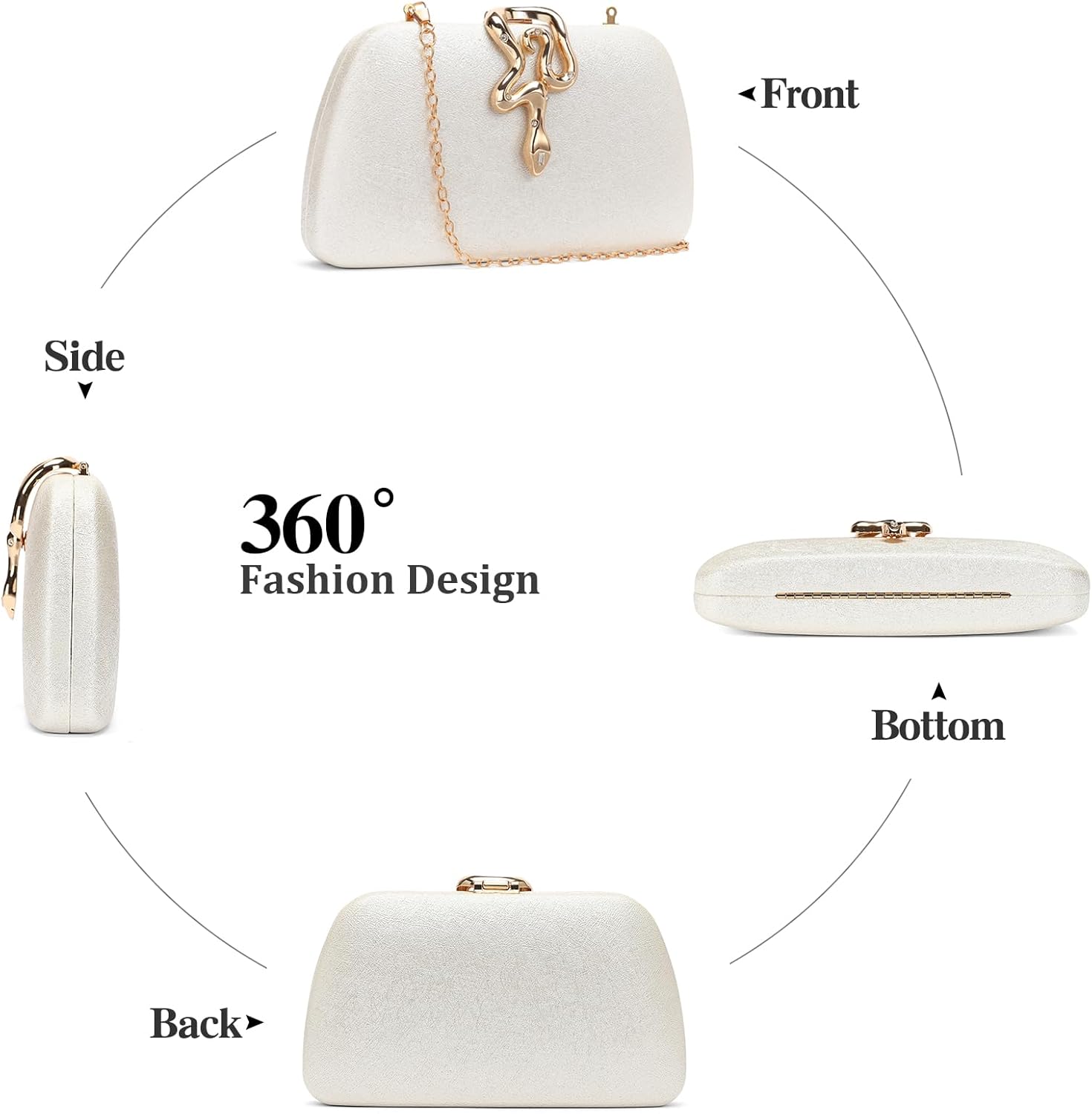 Evening Clutch Purses for Women Satin Pleated Top Handle Clutch Handbag Elegant Crossbody Purse for Wedding, Party - Image 5