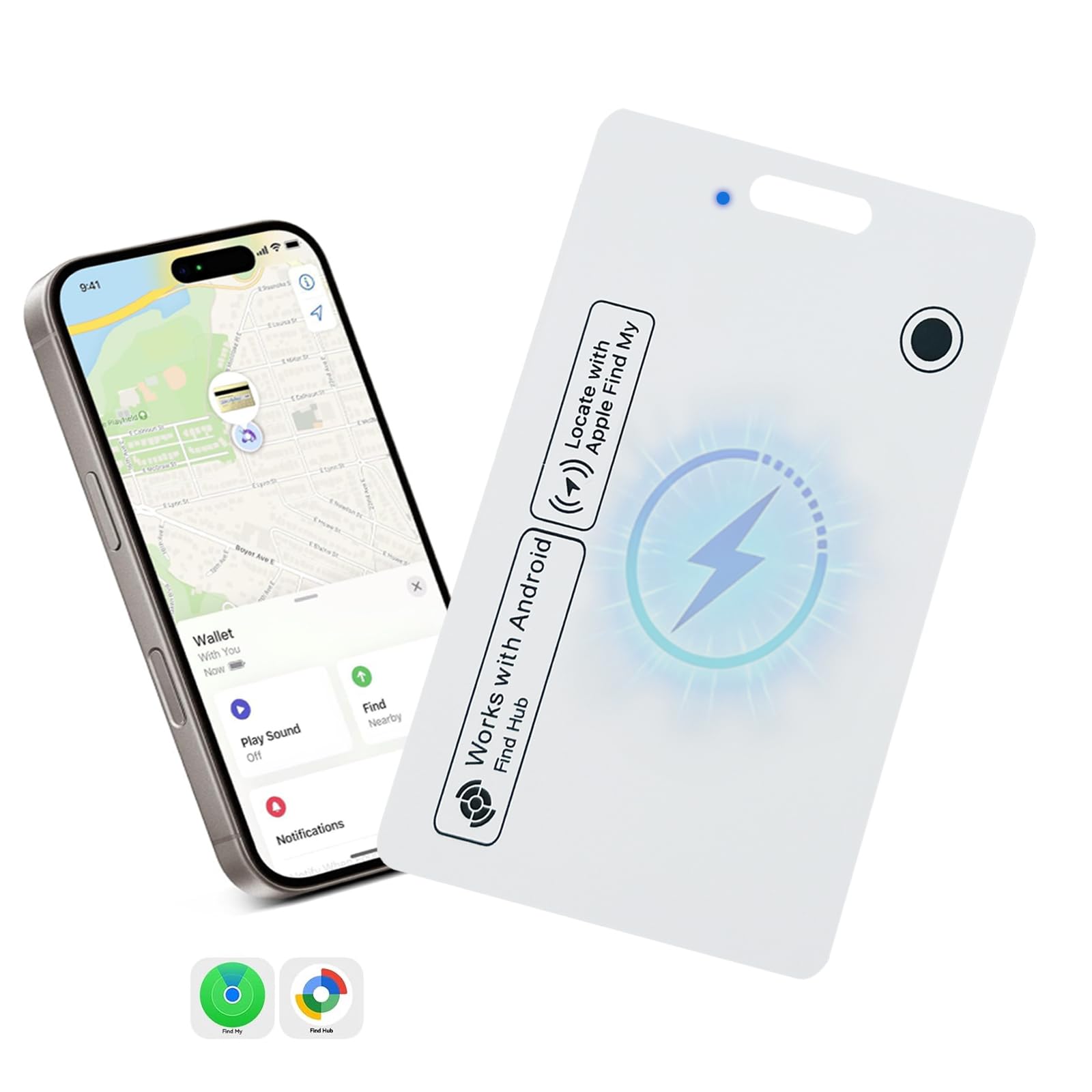 Dual Platform Rechargeable Air Tags Wallet Tracker Card, Dual System Smart Card, Compatible with Apple Find My & Google's Find Hub, Item Locator, Credit Card Size Tracker, Waterproof&Light (White)-image-33