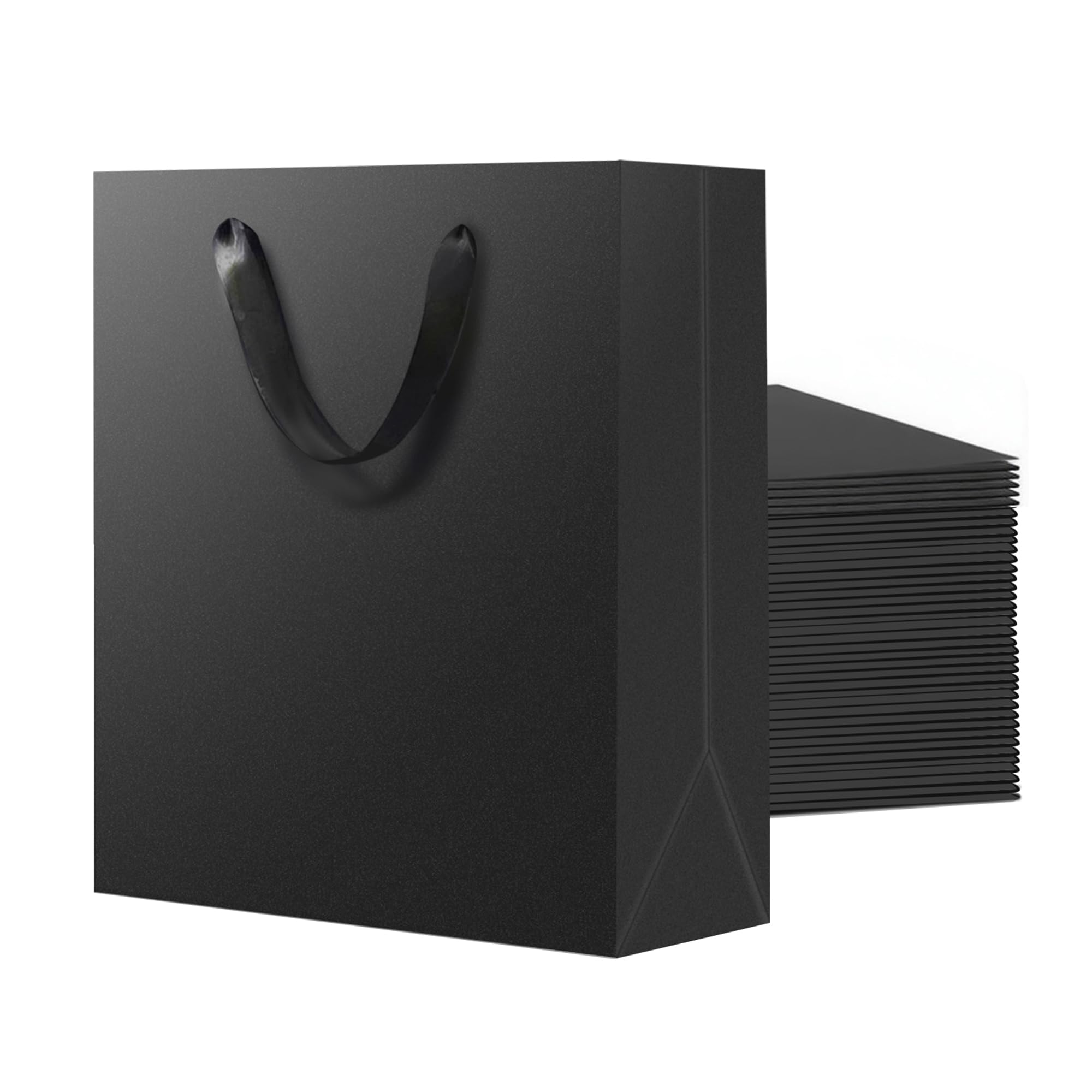 SHIPKEY Kleine Geschenktüten, 15,2 x 6,3 x 20,3 cm, Schwarz, für Männer und Hochzeiten, Papiertüten, 10 Stück
