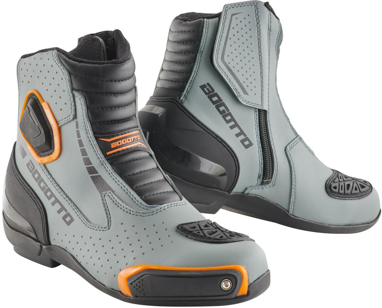 Bogotto Cartagena Stivali da moto traforati, grigio/nero/arancione, 38