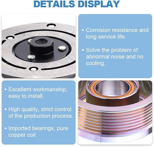 Vista 74 de ECCPP Embrague del compresor del A/C 1997-2001 apto para Ford E-150 E-250 E-350 E-450 AC Compresor Embrague Kit de Ensamblaje de Embrague Conjunto