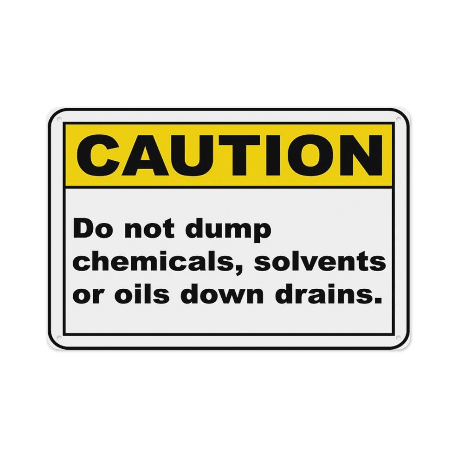 Peiyeety A08 No Chemicals Down Drains Sign Aluminum Tin Warning Signs For Home Outdoor Garden 12X16 Inches