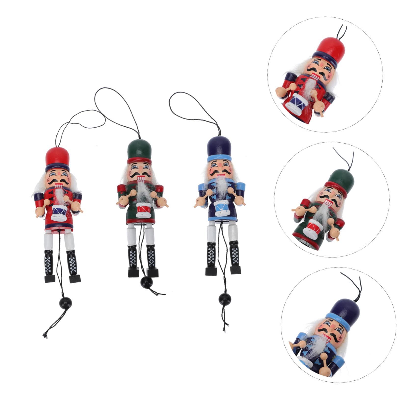 Cabilock 3 Set Schiaccianoci Peluche Bambola Parlante Bambola Rinata Da Spiaggia Legnosa Accessori Per Bambole Passeggino Per Bambole Mostro Colorful Di Legno 3 Pezzi * 3