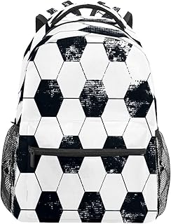 Mochila escolar para meninas meninos Mochila geométrica abstrata bola de futebol estudante bolsa de ombro livro Menino menina leve durável médio ensino fundamental bolsa de viagem mochila mochila de acampamento, Multicolorido, One Size, Clássico