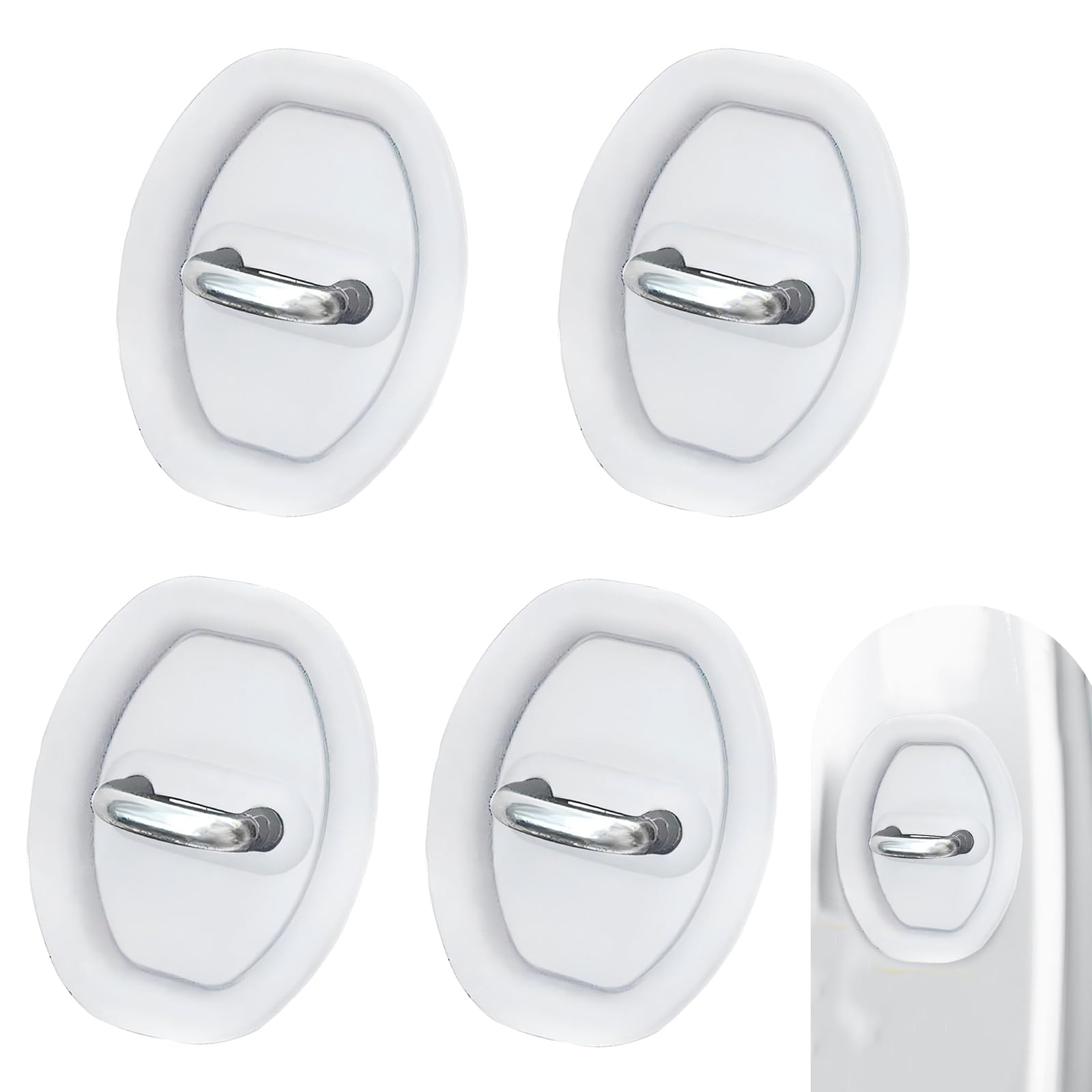 4 PCS Car Door Latch Lock Cover Rust-proof Door Lock Cover Parts Protective Pads Silicone Silent Shock Absorption
