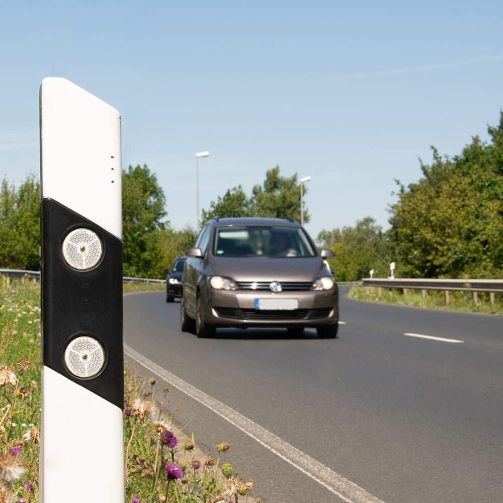 5 x Maibach Leitpfosten Typ NP160, Eingrableitpfosten SLP1 m. Hohlprofil, VZ 620, Art.-Nr. 607414 | Straßenleitpfosten | Straßenbegrenzungspfosten | Verkehrsleitpfosten