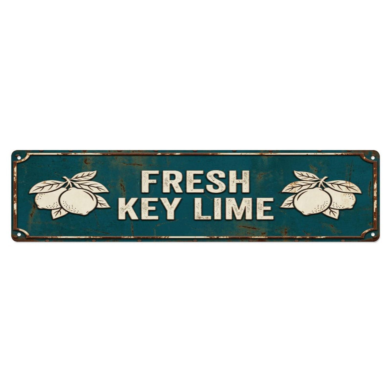 Metal Tin Sign FRESH KEY LIME Vintage Citrus Rustic Farmhouse