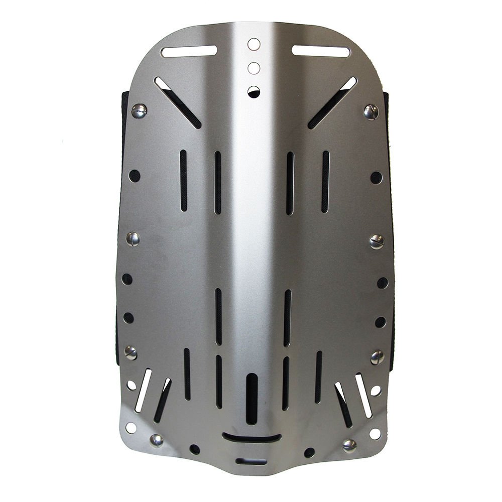 Palantic Scuba Tech Diving Stainless Steel Backplate with Pad and 8 Bookscrews Combo, Silver