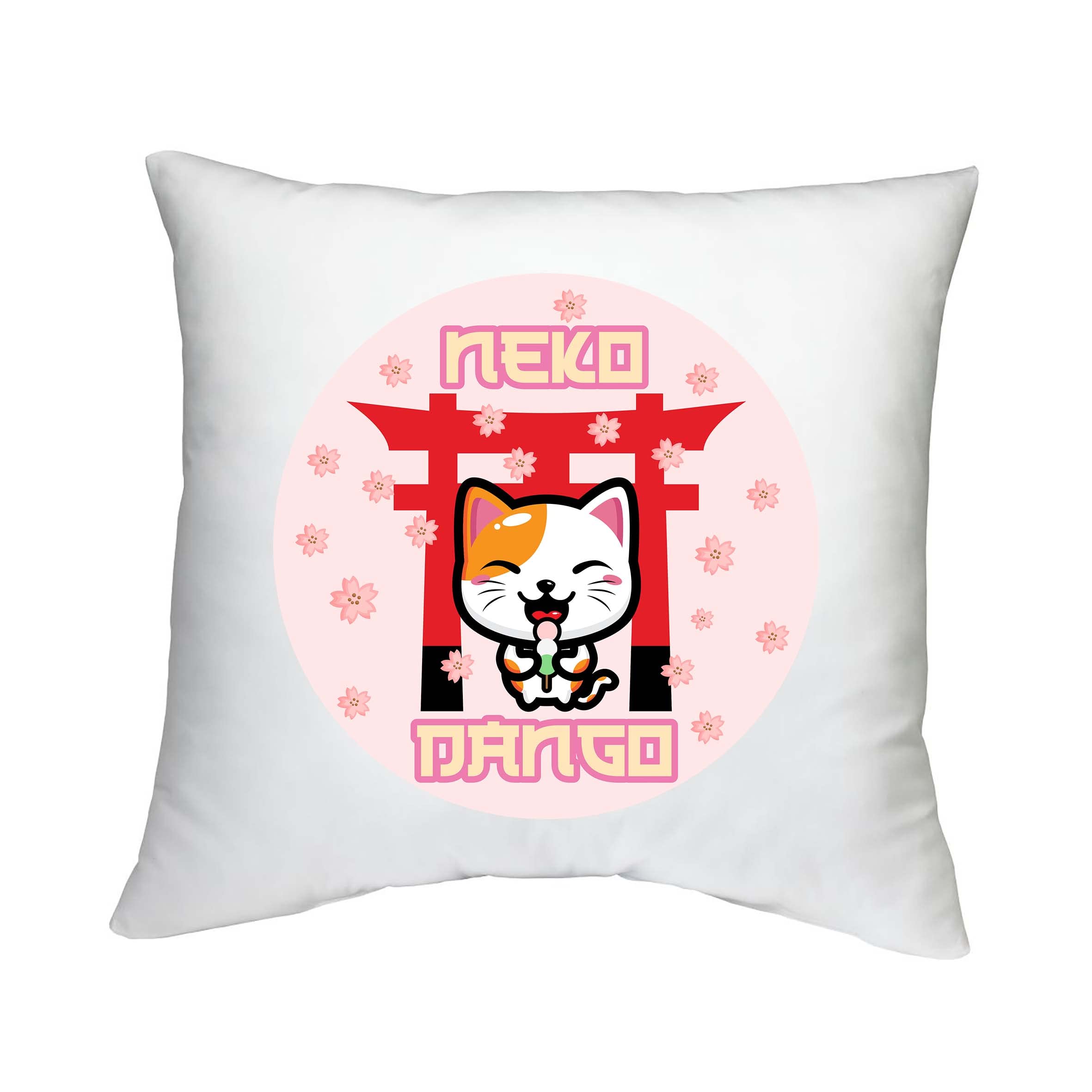 Neko Dango Kawaii Printed Cushion Gift with Filled Insert - 40cm x 40cm