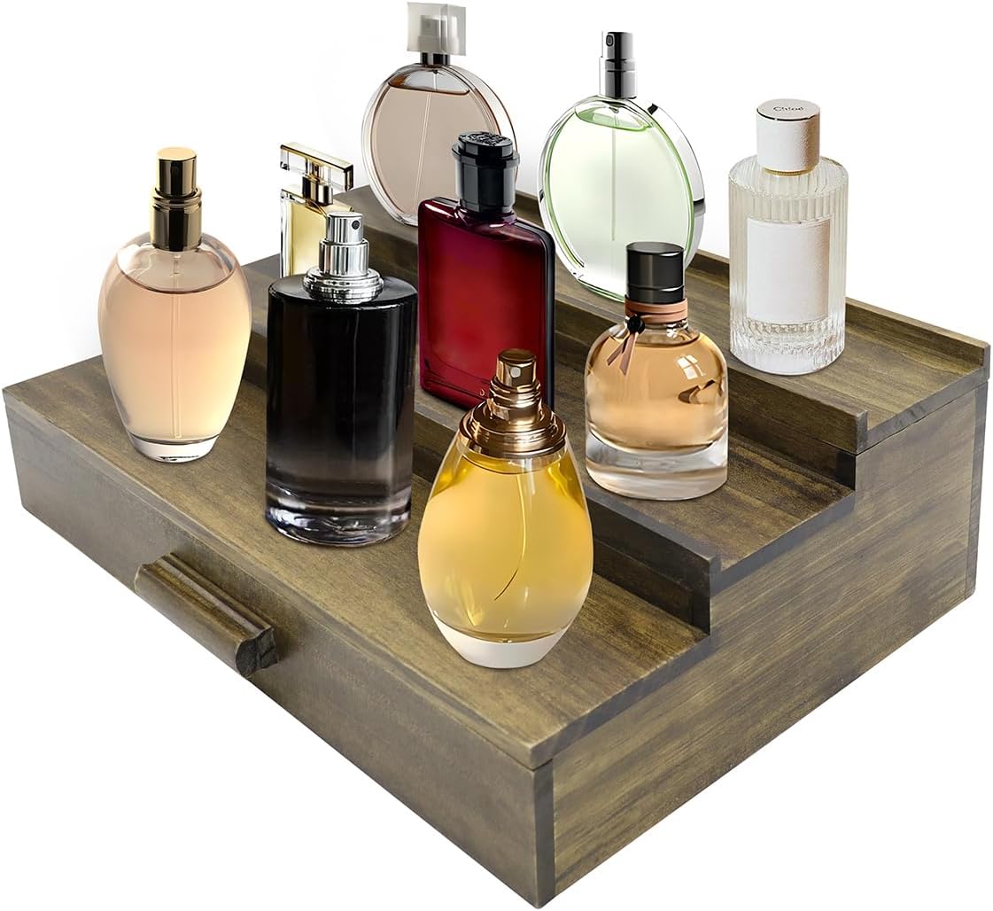 TEGUEPS Wooden Cologne Organizer for Men,cologne display
