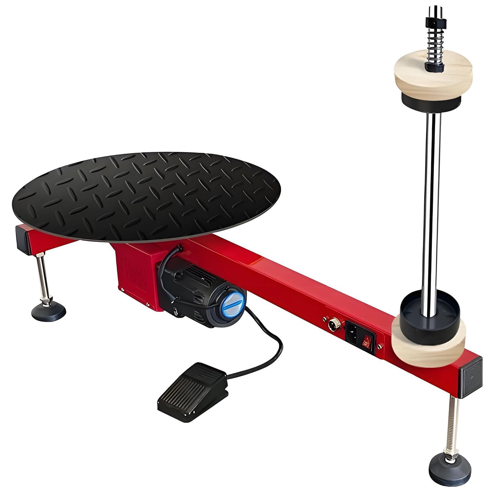SHENGSHIYU Electric Pallet Film Wrapping Machine,Automatic Film Tension Packaging Tool,40cm Anti-Slip Turntable,30 Rpm,Foot Pedal Start & Stop,60W Stretch Wrap Machine for Large Parcels Packing