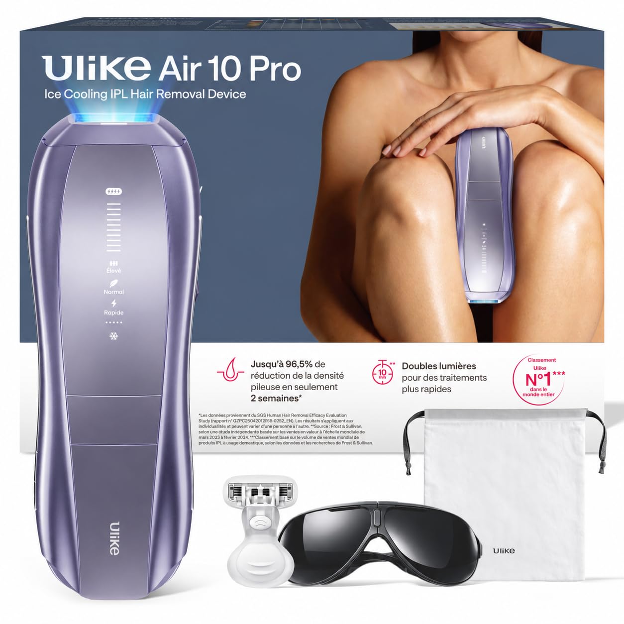 Ulike Air 10 Pro Épilateur Lumière Pulsée IPL Femme Homme – Épilateur Électrique Visage & Corps, Double Lampe, Mode SHR, Sapphire Ice Cooling Indolore, SkinSensor – Résultats Visibles en 2 Semaines